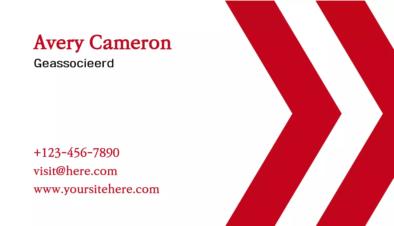 rood minimaal visitekaartje