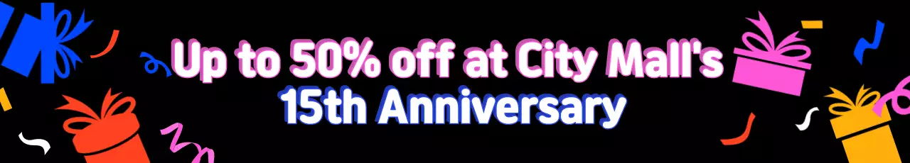 Banner promocional de aniversário da moda preta