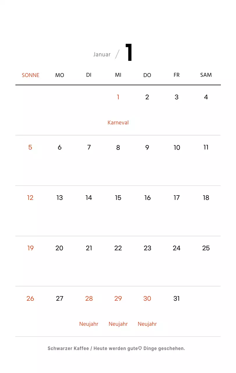 Einfacher Kaffee-Foto-Tischkalender für Cafés in Weißtönen