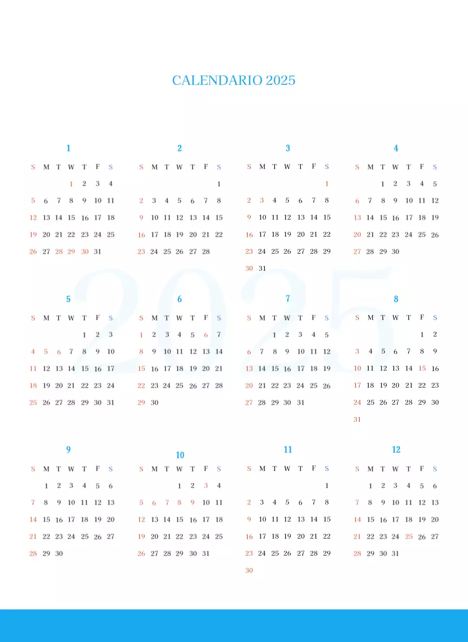 Calendario eclesiástico azul de concepto moderno