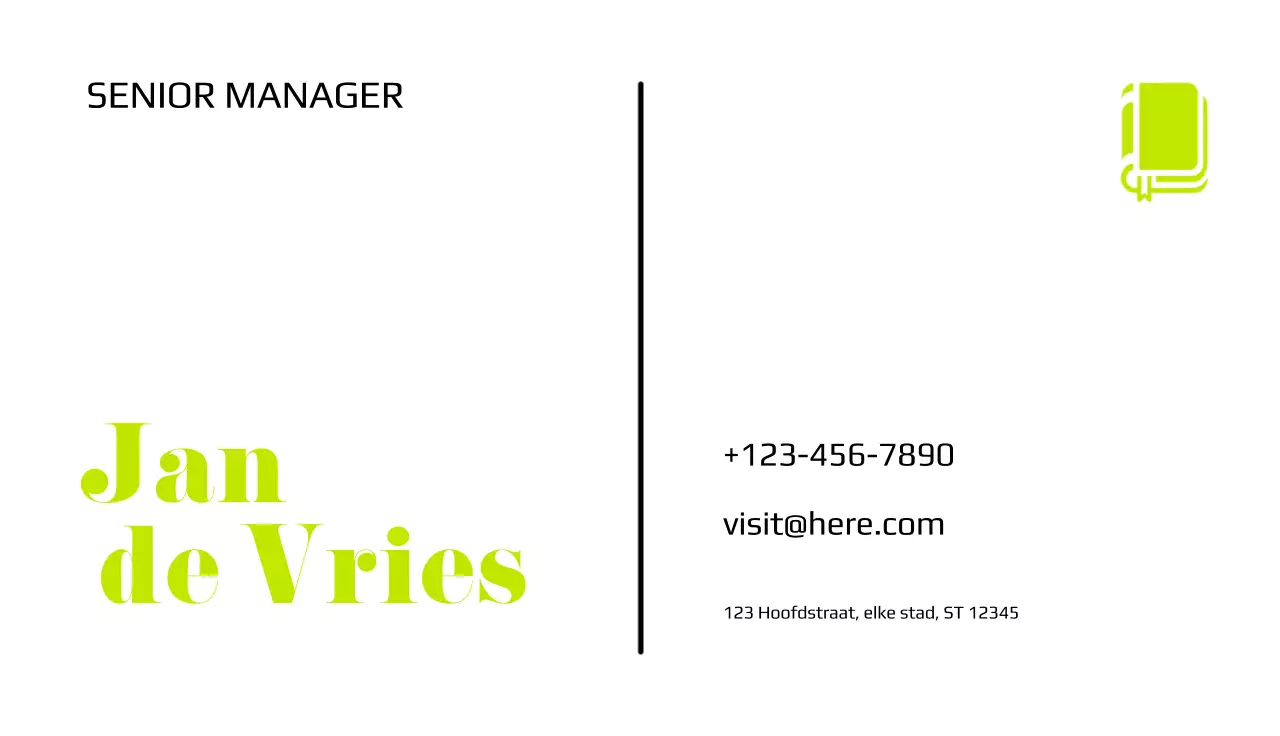 groen minimalistisch visitekaartje