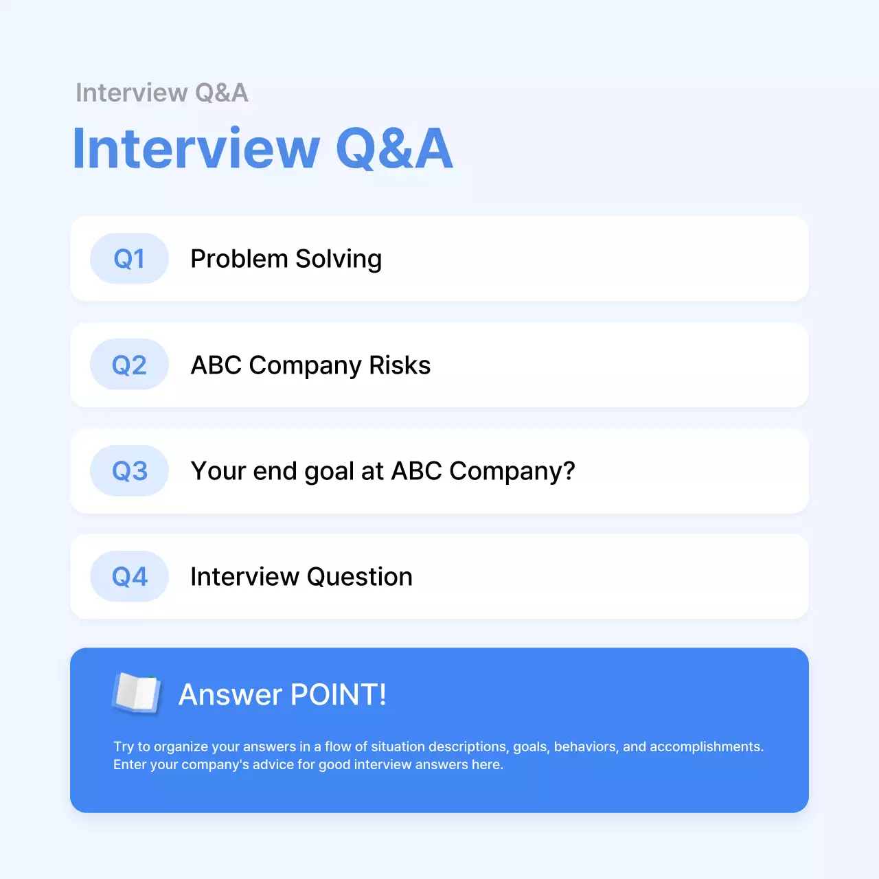 Guia de entrevista moderna azul Instagram Carousel
