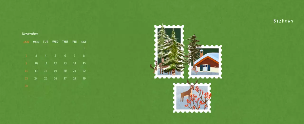 New Year's calendar with a warm, illustrated feel