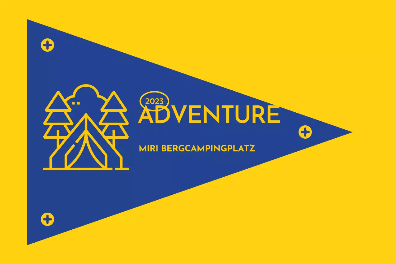 Gestaltung eines Campingplatzes mit illustrierten Symbolen