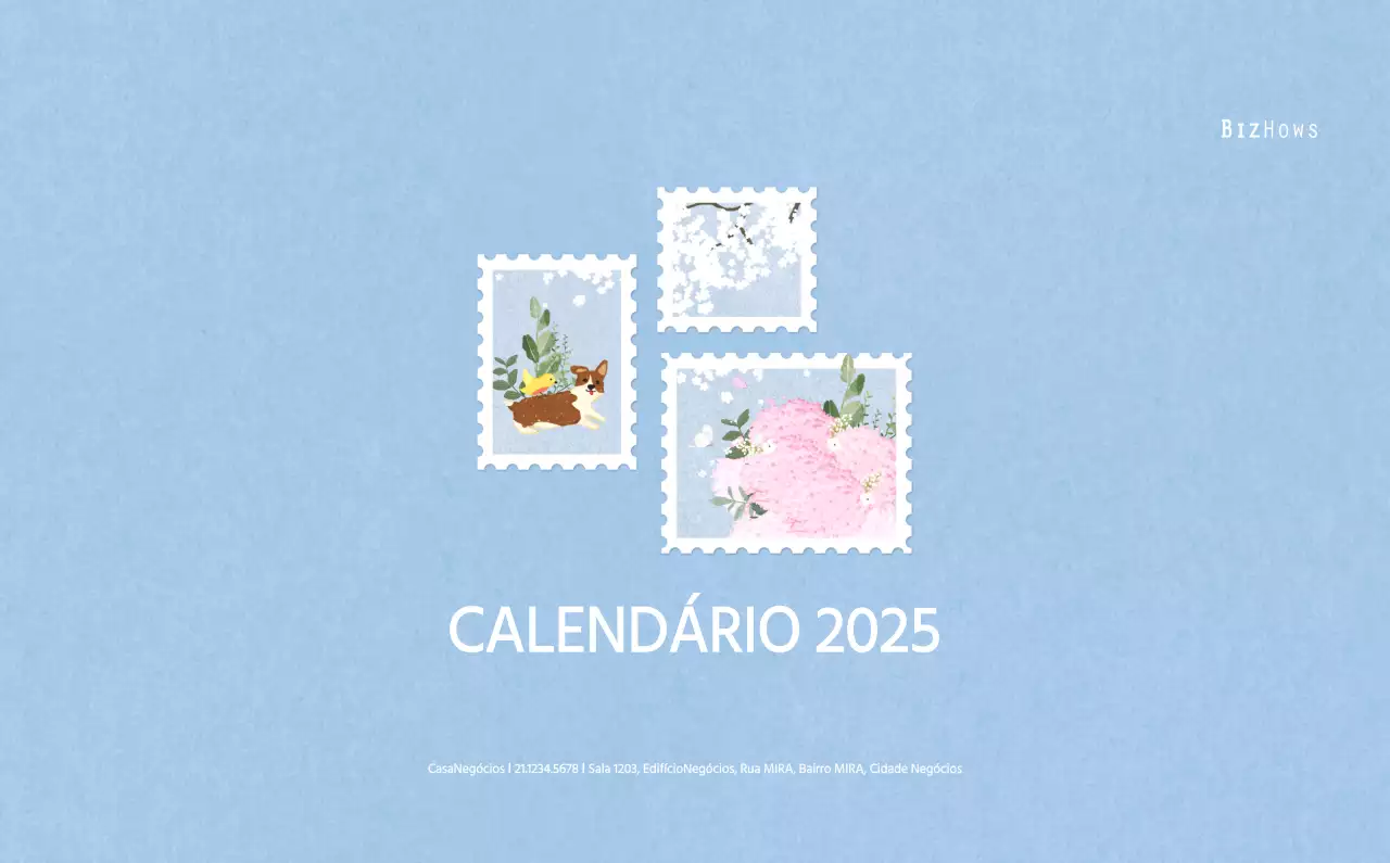 Calendário de Ano Novo com um toque caloroso e ilustrado