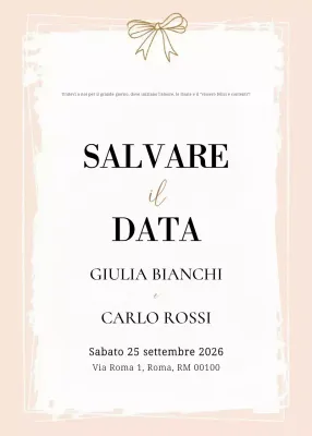 Invito di nozze elegante beige