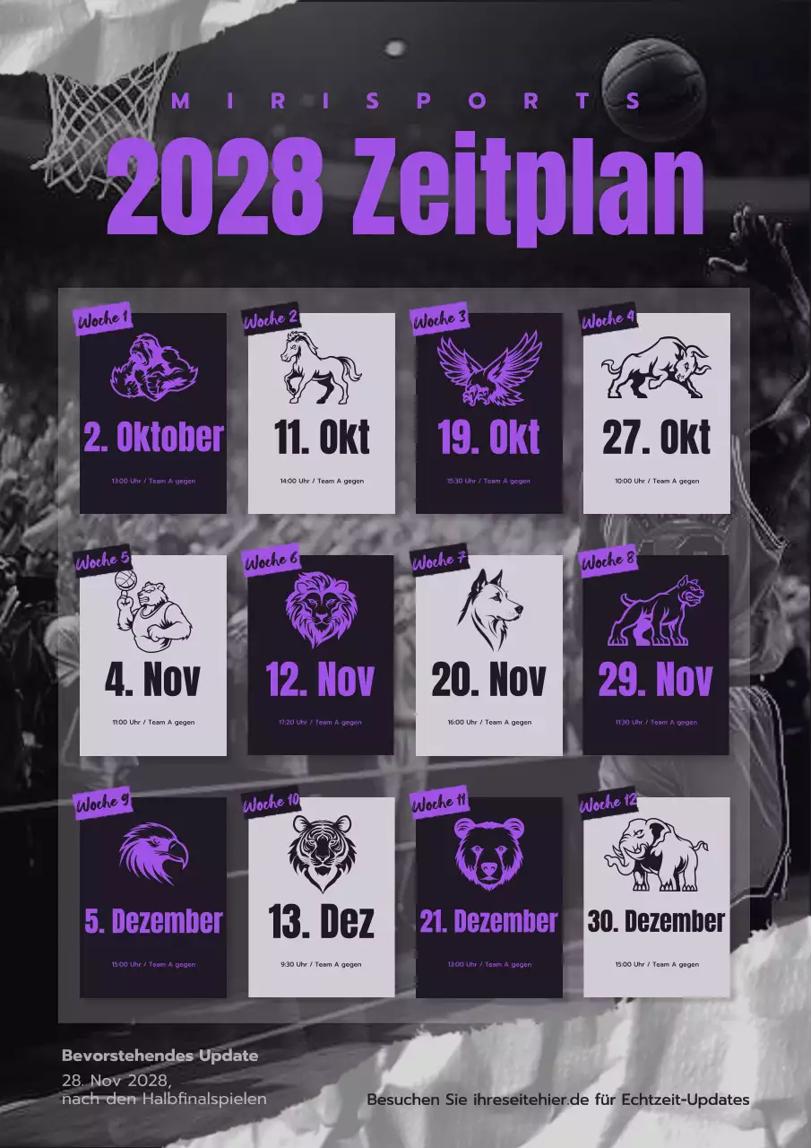 lila moderner Sportkalender