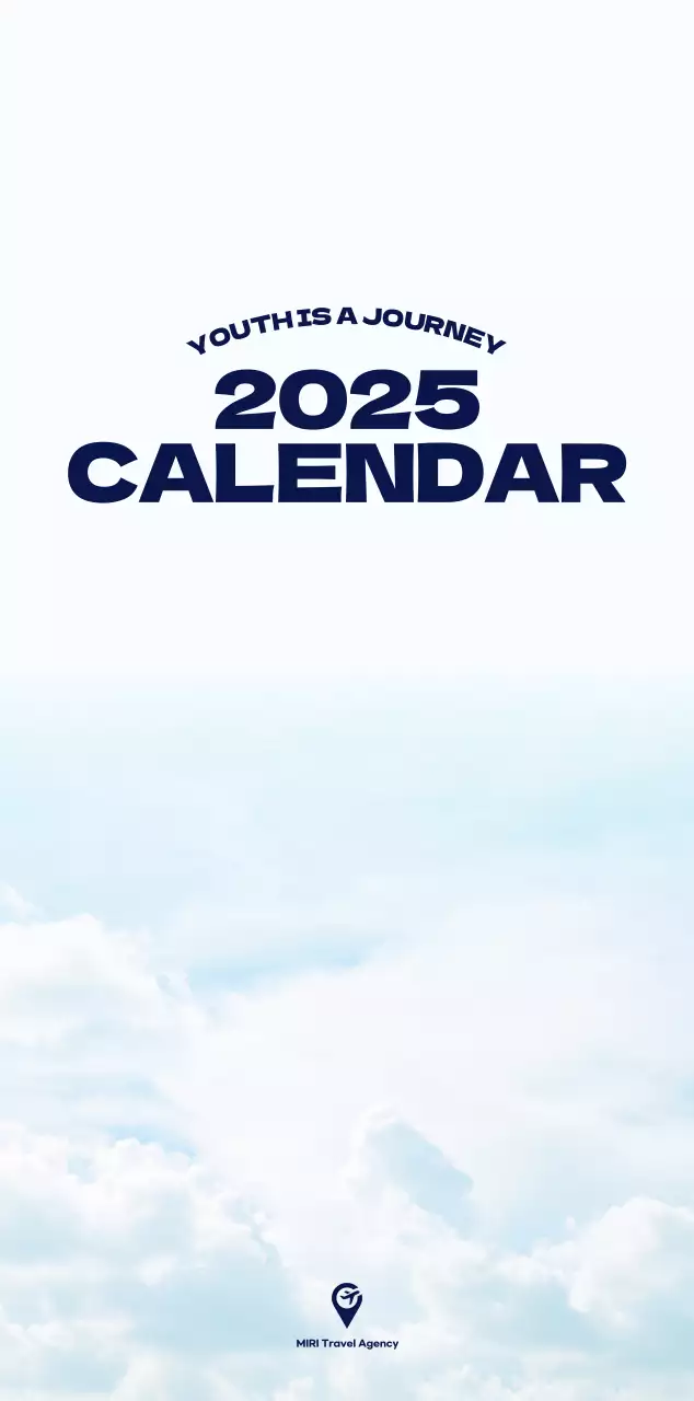 Sky photo clean calendar