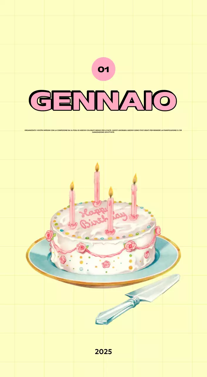 Calendari colorati con una varietà di illustrazioni retrò