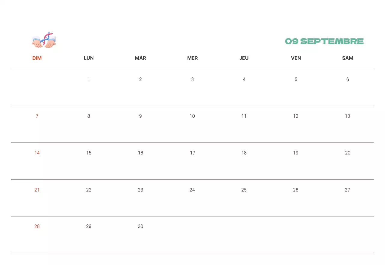 Un hôpital festif avec des illustrations sur le thème de la santé et de la famille et des accents colorés.