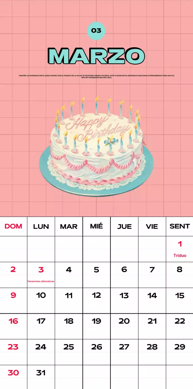 Coloridos calendarios con diversas ilustraciones retro