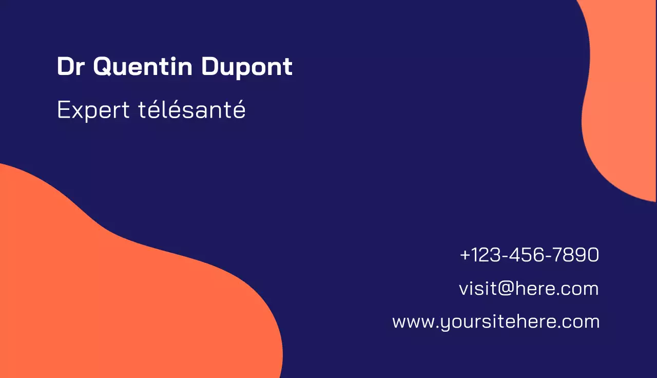 carte de visite de télésanté moderne de la marine