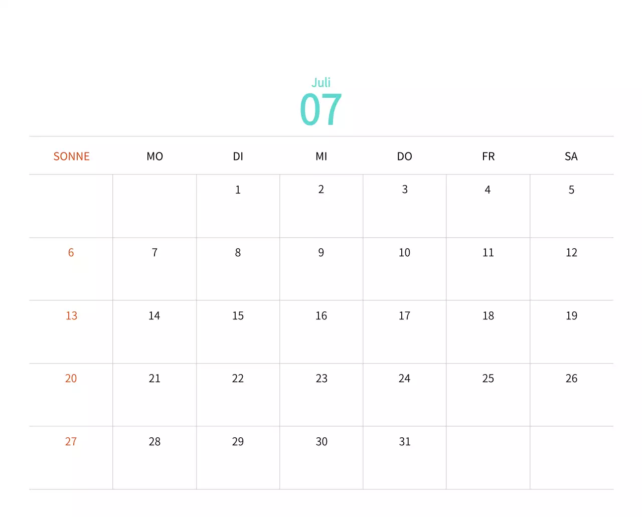 Neujahrskalender mit warmen Illustrationen