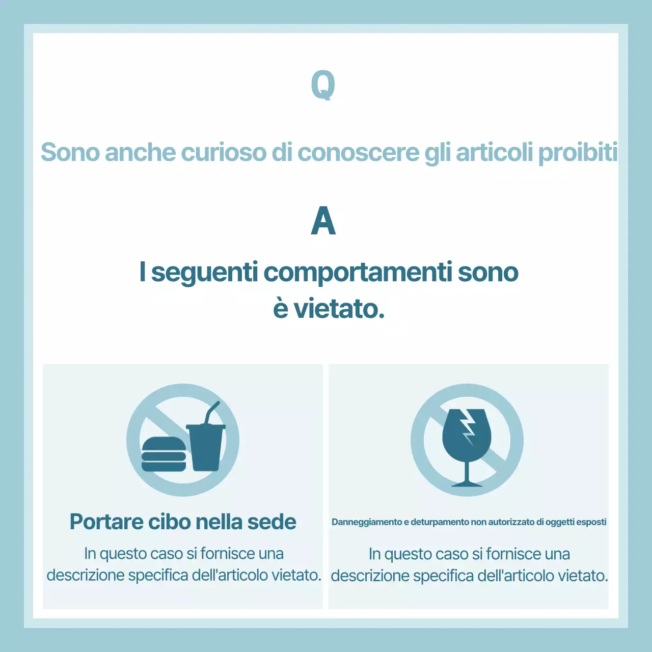 Azzurro semplice consegna di informazioni FAQ