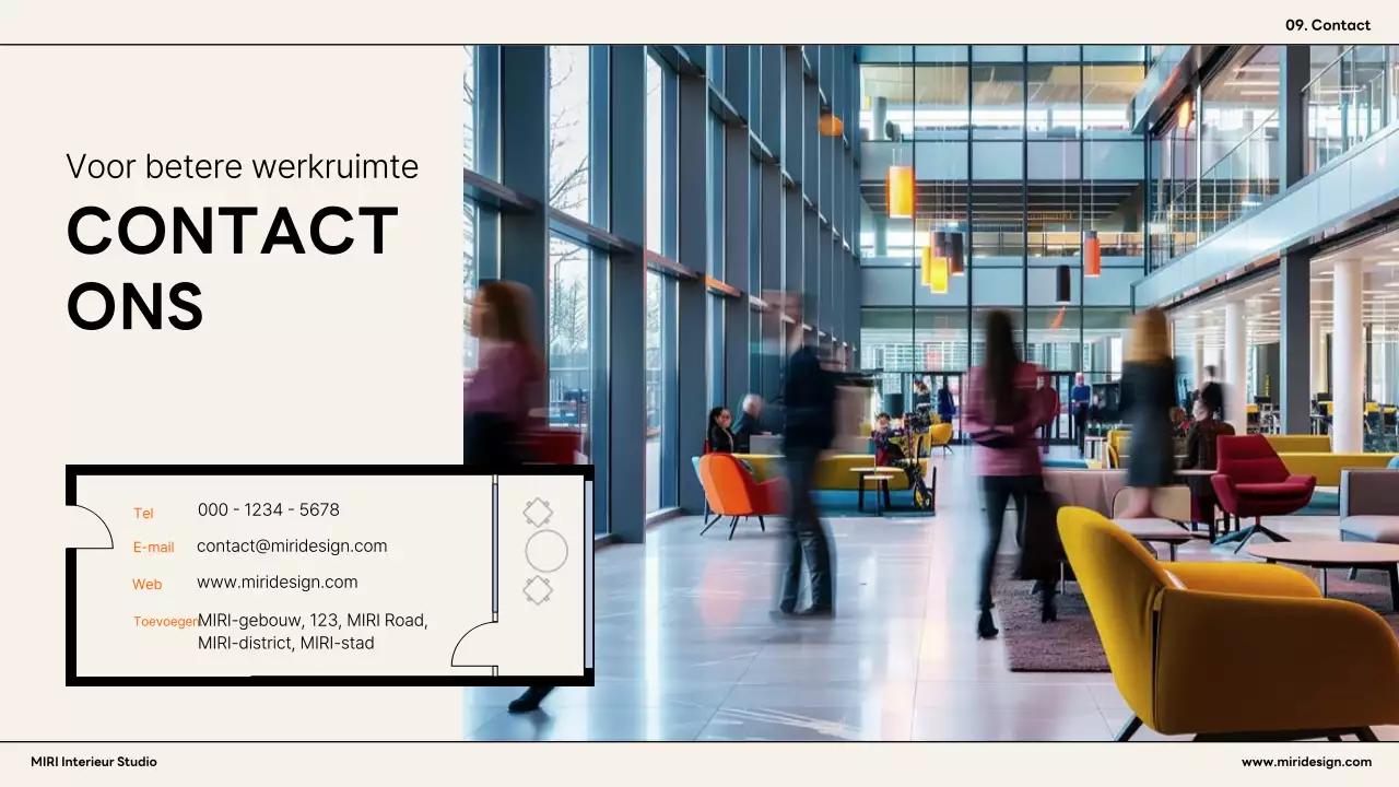 Oranje modern interieur advertentie