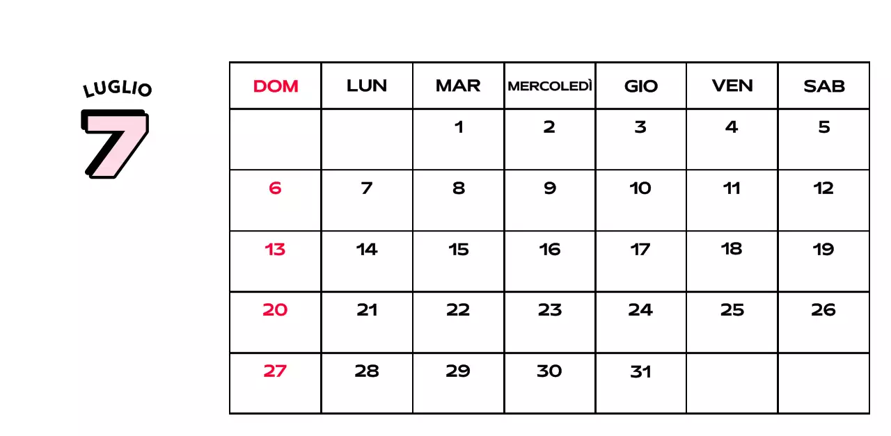 Calendari colorati con una varietà di illustrazioni retrò