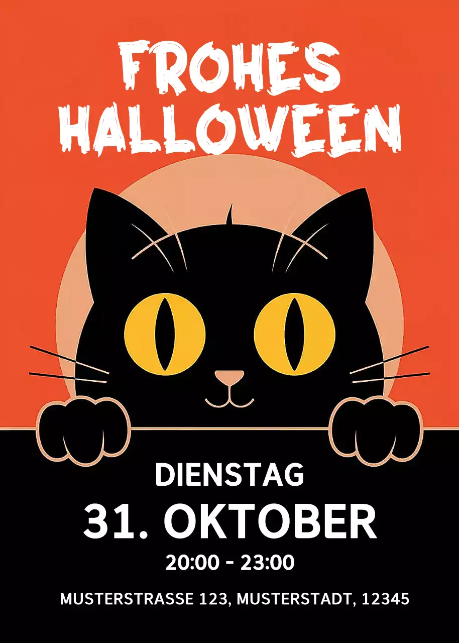 Orange Retro Halloween-Veranstaltung