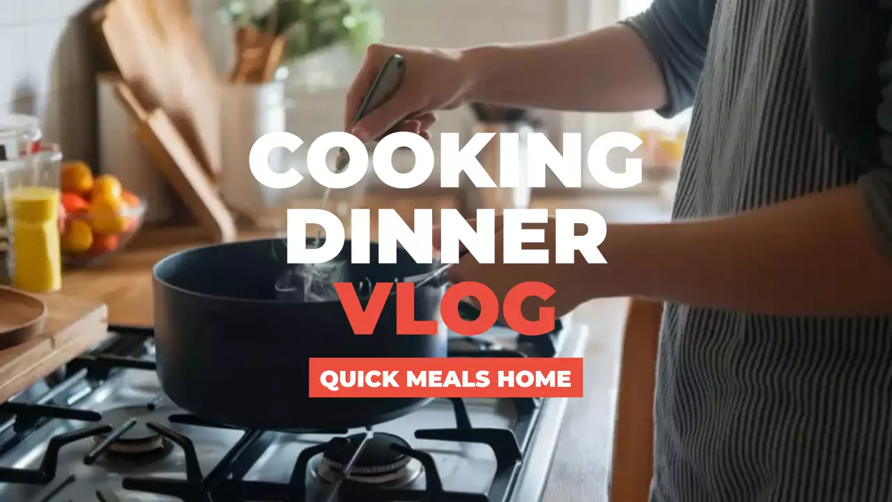 Orange Simple Cooking Vlog YouTube Thumbnail