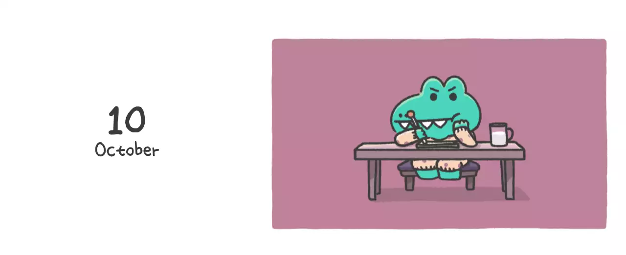 かわいいアゴイラストコンセプトのカレンダー