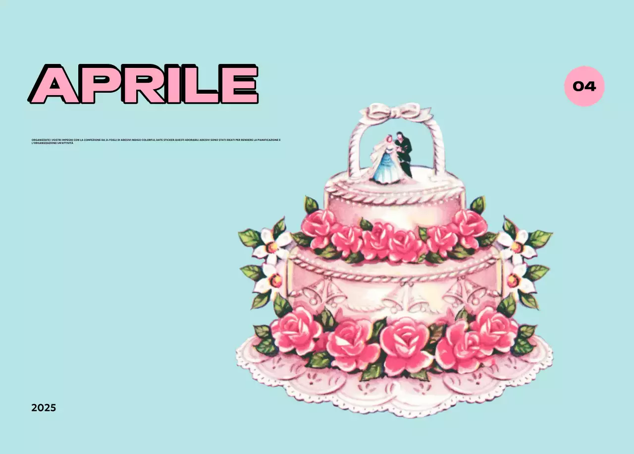 Calendari colorati con una varietà di illustrazioni retrò