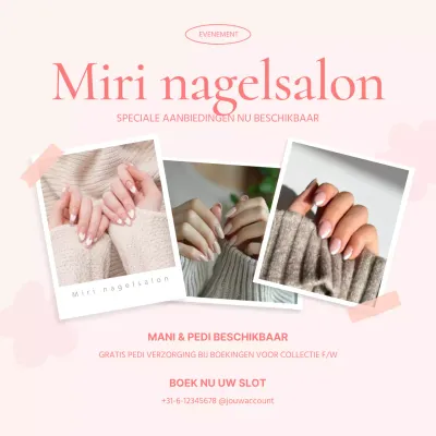 roze elegante nagel promotie