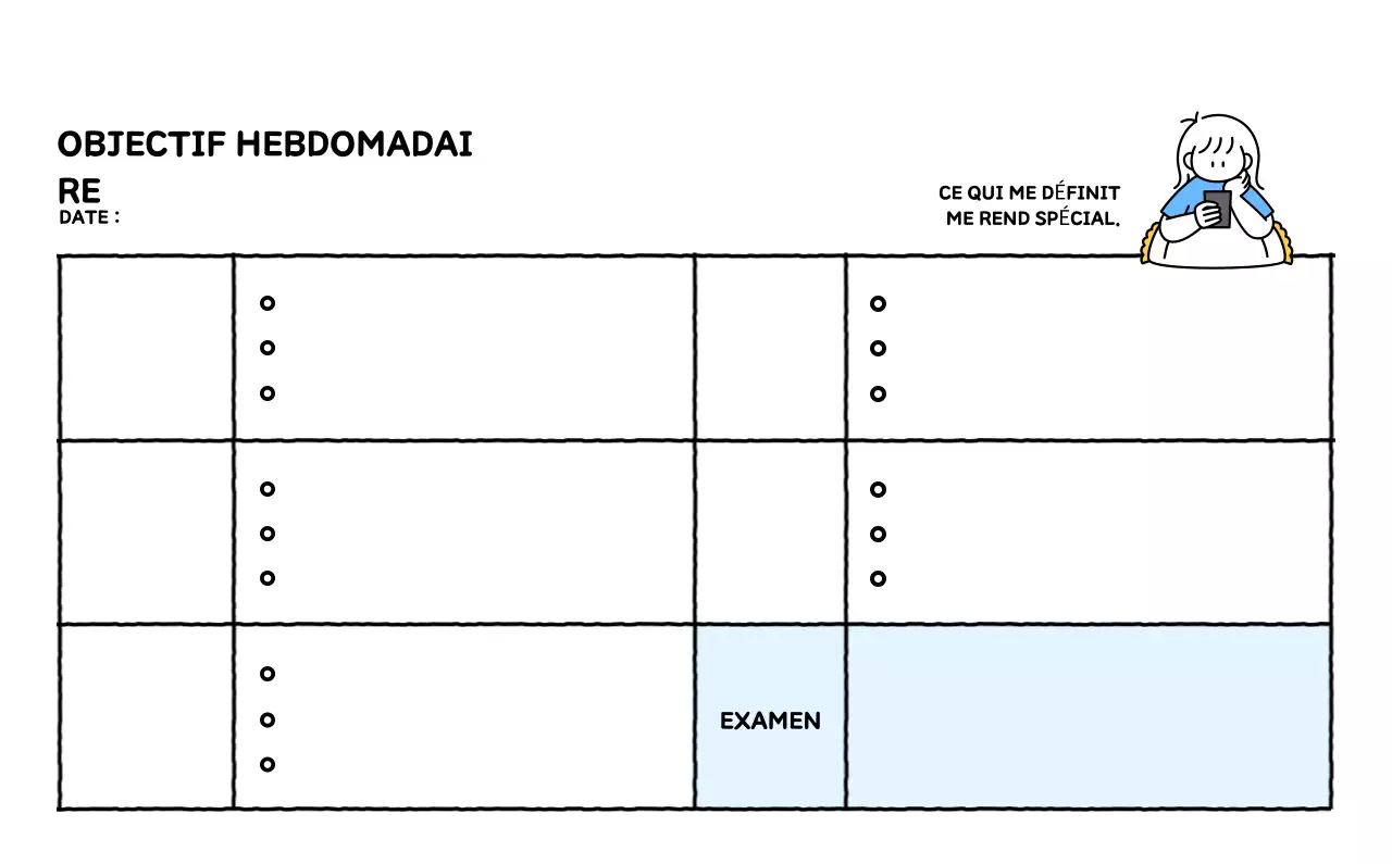 Calendrier illustré avec un joli style de lignes