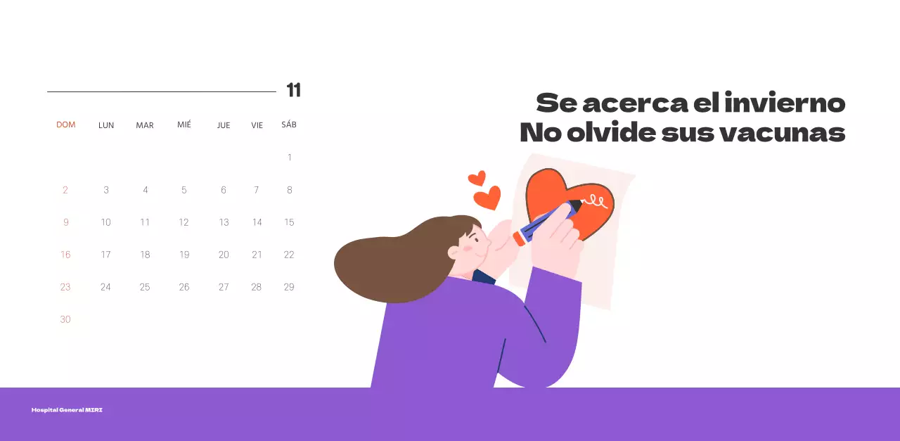 Un hospital festivo con ilustraciones de temática sanitaria y familiar y acentos de color