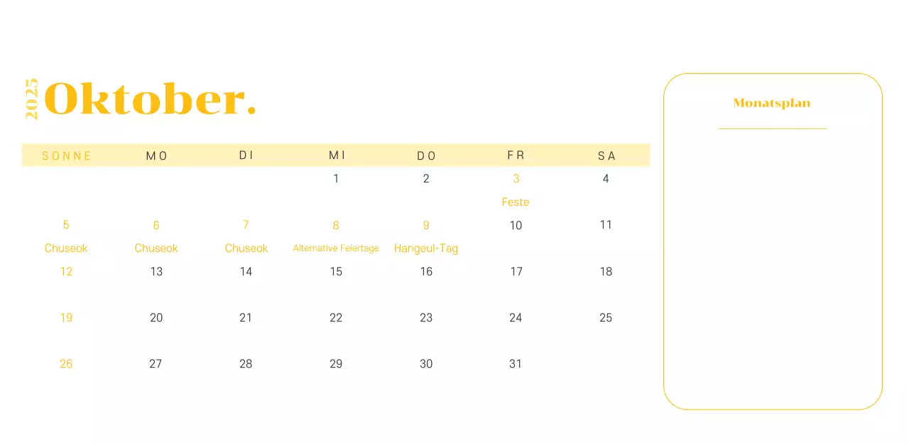 Kalender mit Jugendillustrationen auf gelb-grünem Hintergrund