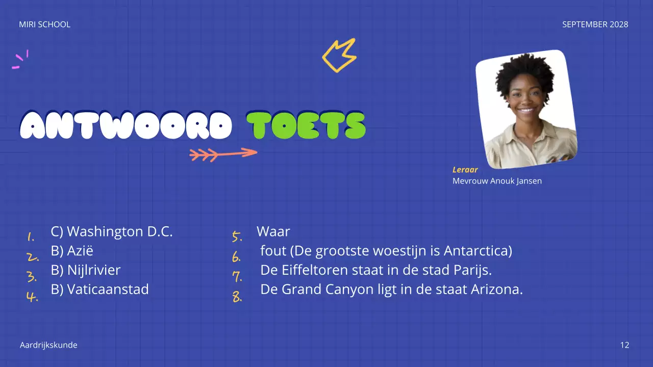 aankondiging blauwe ludieke quiz