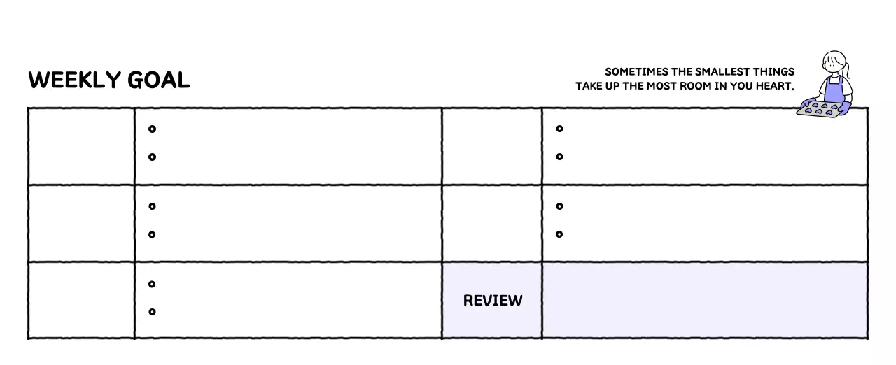 Illustrated calendar with a cute line style
