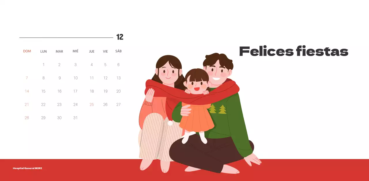 Un hospital festivo con ilustraciones de temática sanitaria y familiar y acentos de color