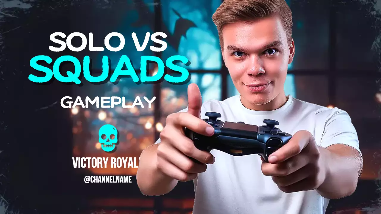 Blue Trendy Gaming Promotion YouTube Thumbnail