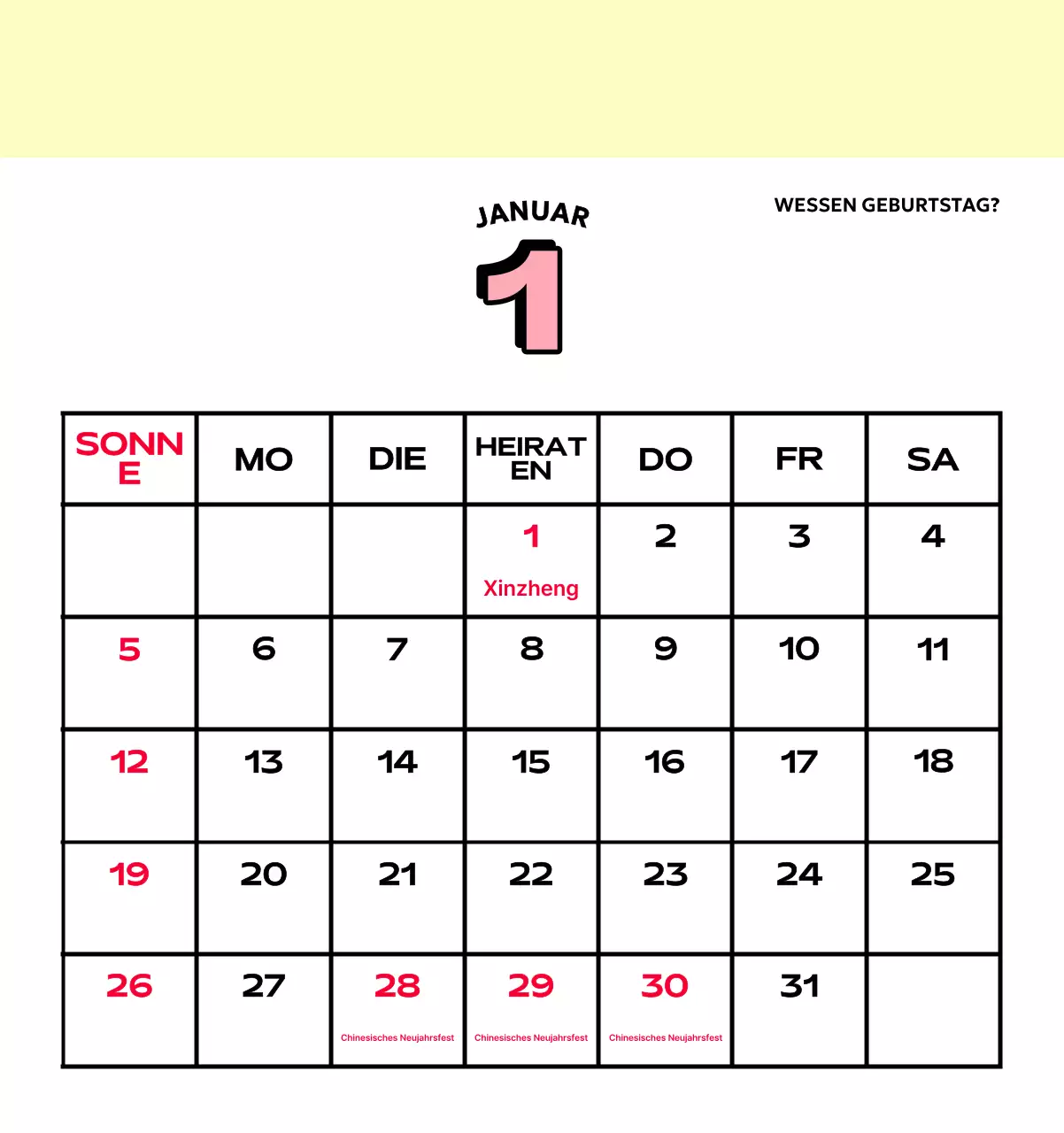 Bunte Kalender mit einer Vielzahl von Retro-Illustrationen