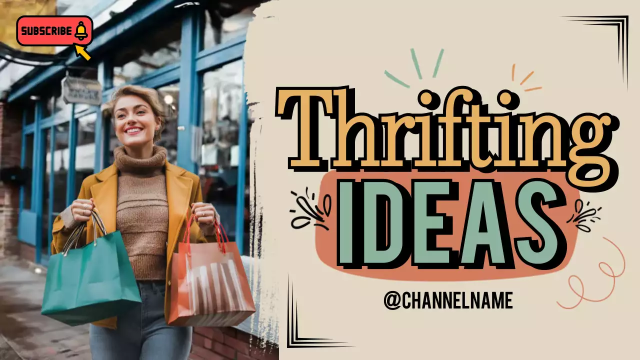 Beige Retro Shopping Vlog YouTube Thumbnail