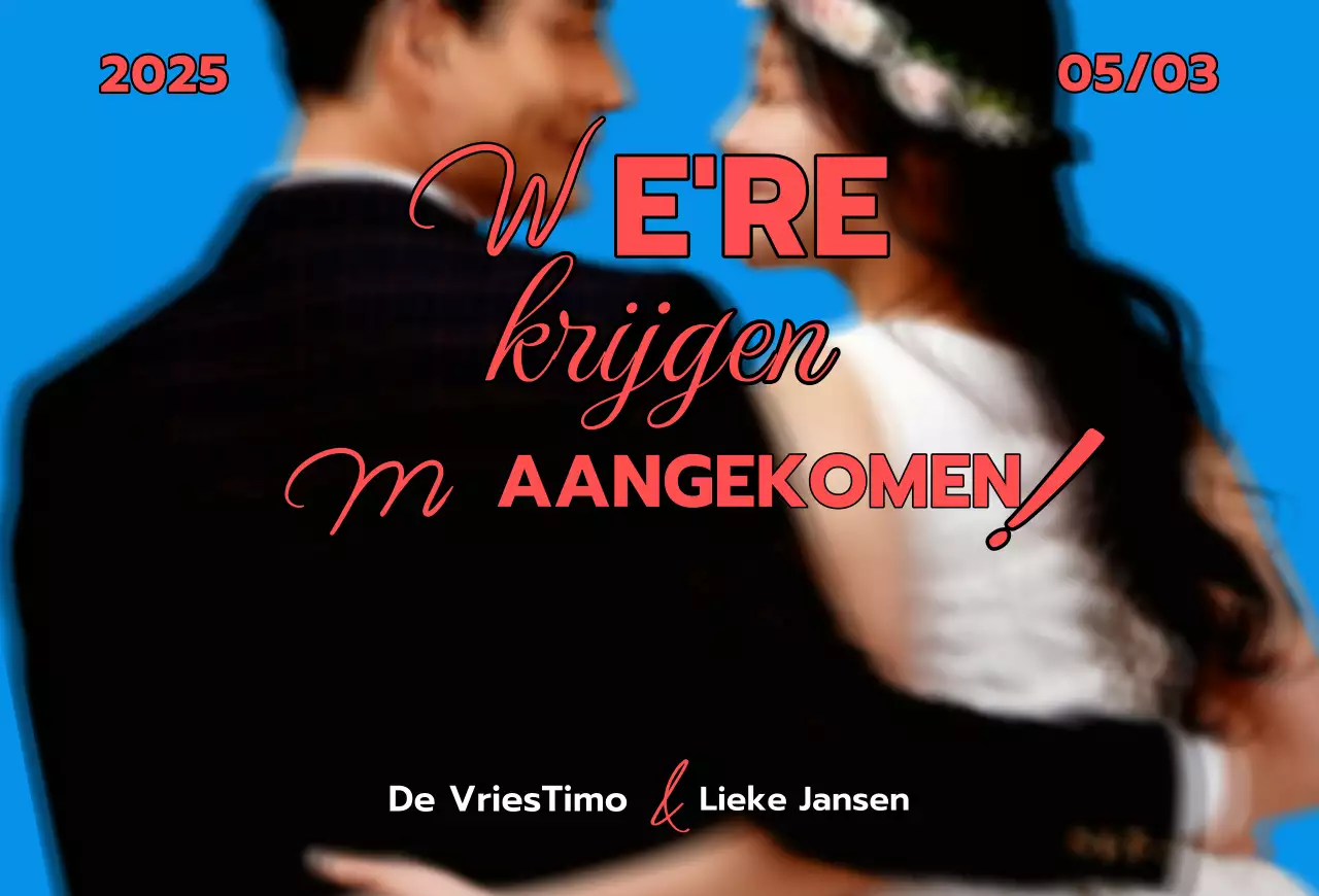 Blauwe Amerikaanse Vintage Huwelijksuitnodiging