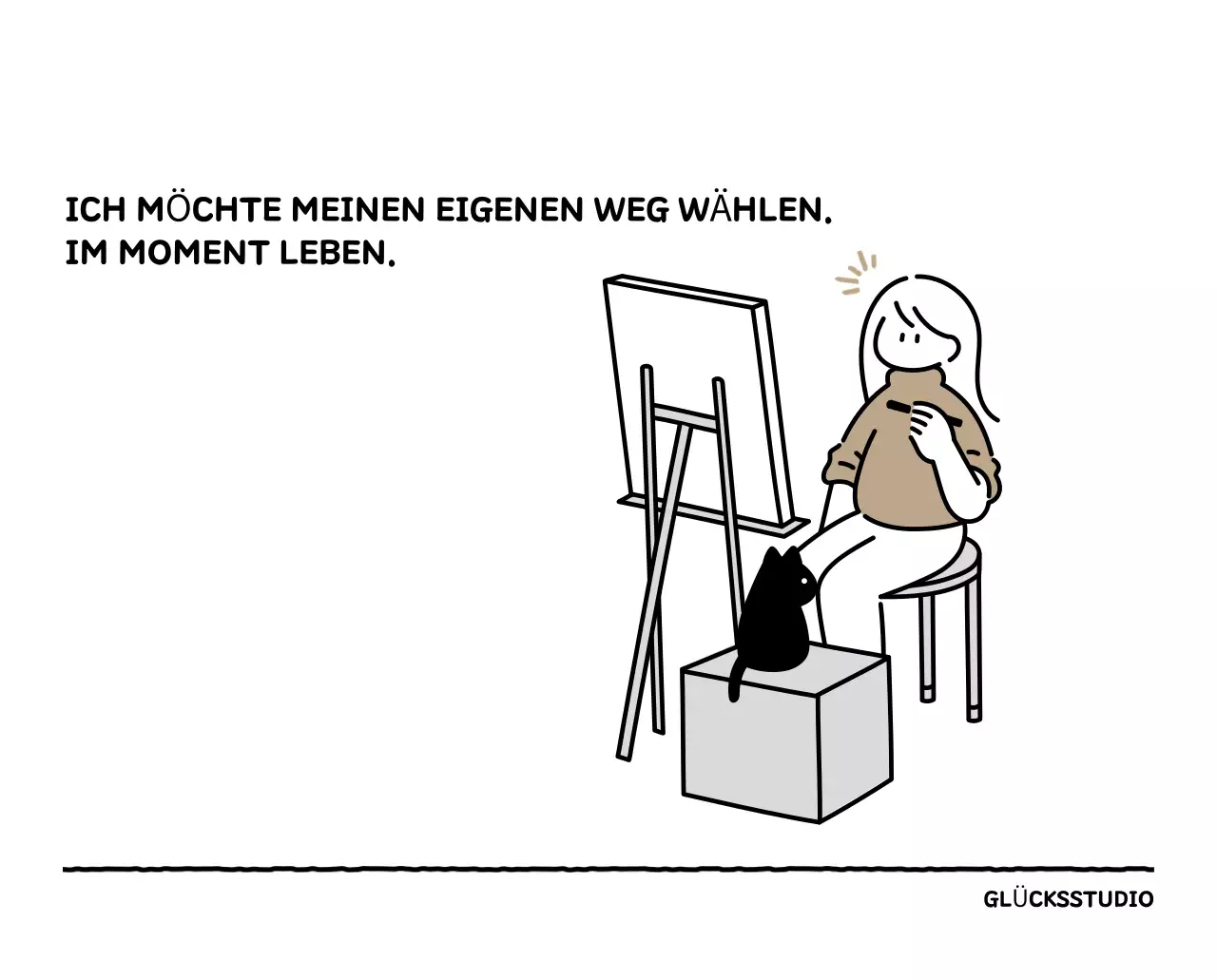 Illustrierter Kalender mit schönem Linienstil