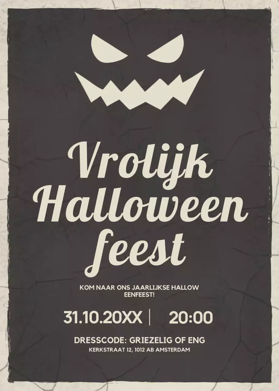 zwarte retro Halloween uitnodiging