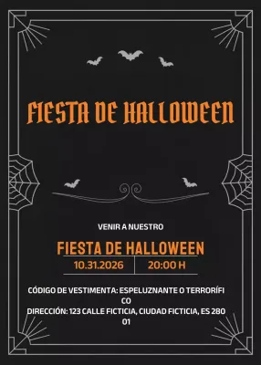 Invitación gótica negra de Halloween