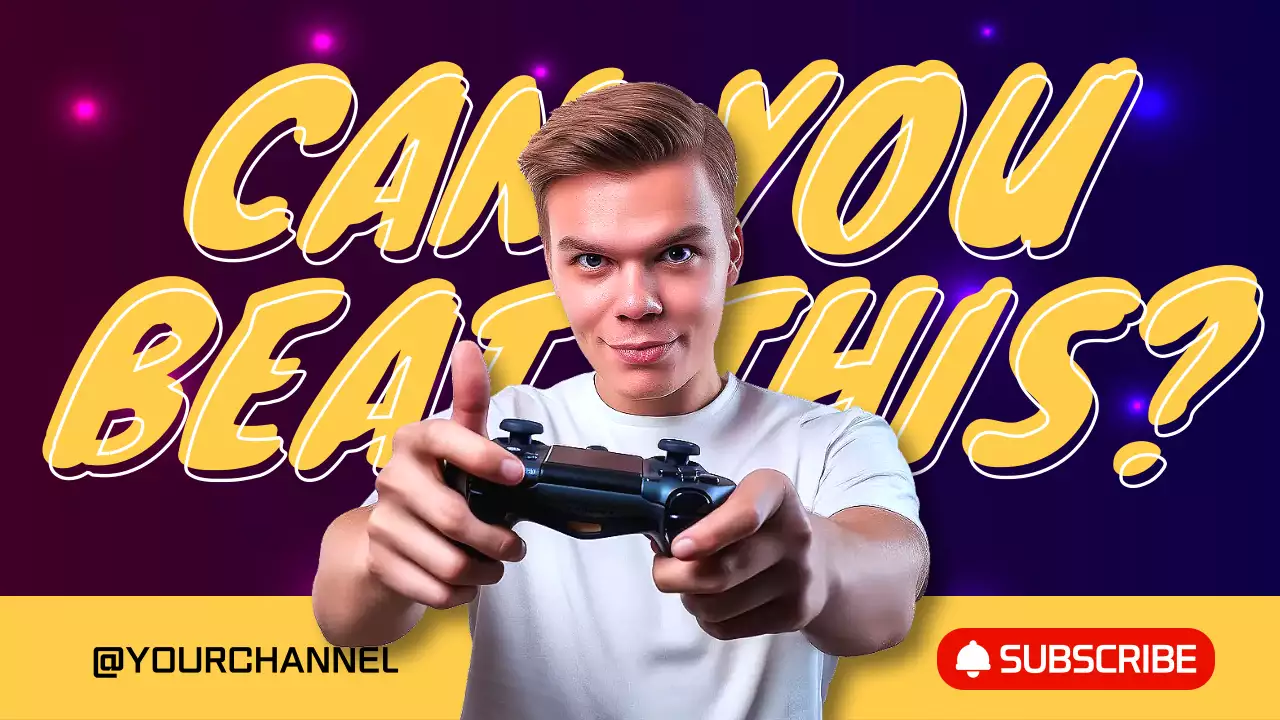 Purple Trendy Gaming Promotion YouTube Thumbnail