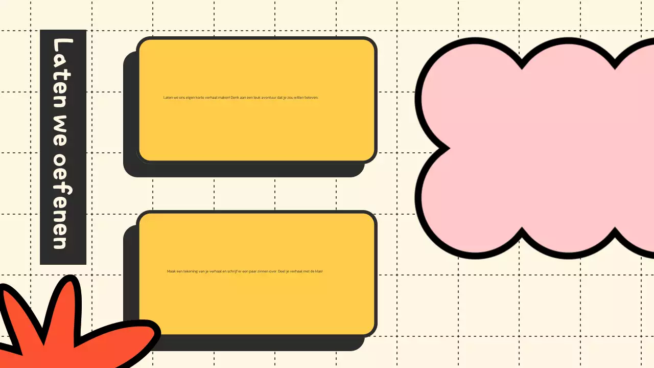 Geel Oranje Illustratief Lesmateriaal Literatuurpresentatie