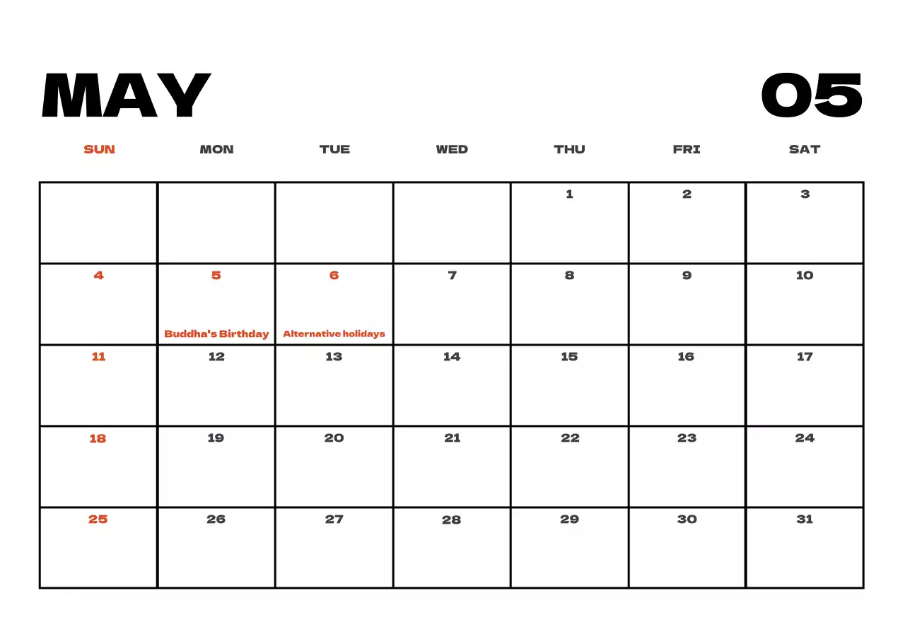 Kalender bersih foto langit
