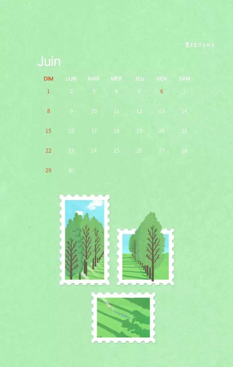 Calendrier du Nouvel An avec illustrations chaleureuses
