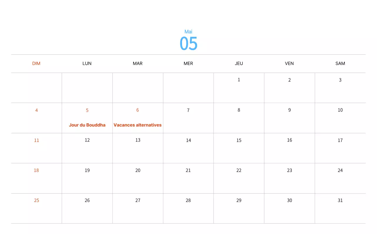 Calendrier du Nouvel An avec illustrations chaleureuses