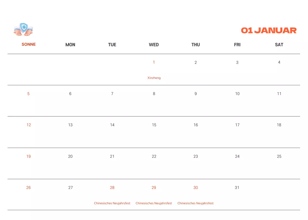 Ein festliches Krankenhaus mit Illustrationen zum Thema Gesundheit und Familie und farbenfrohen Akzenten
