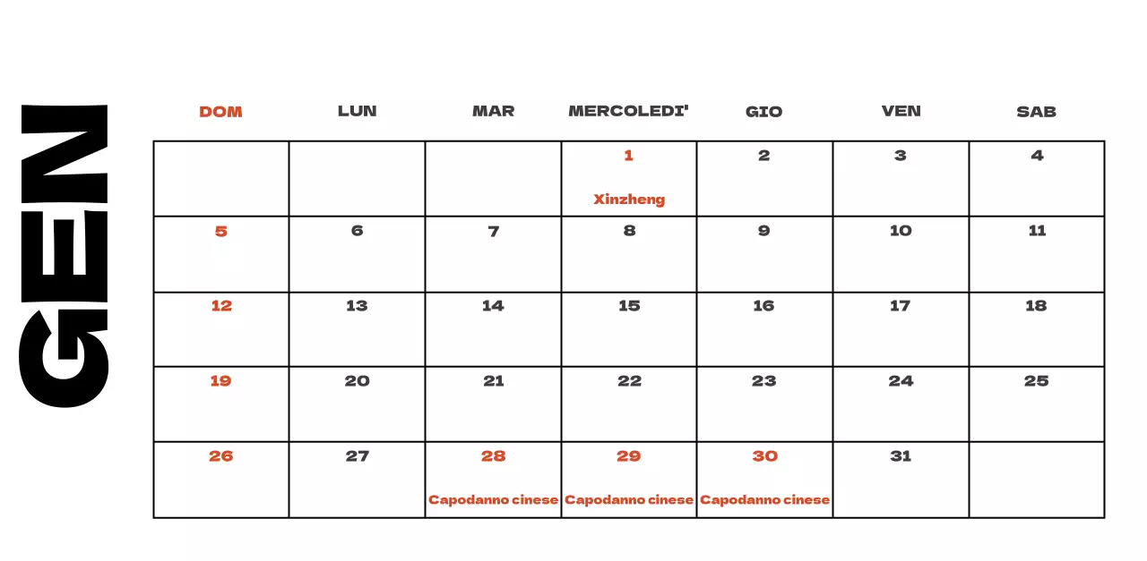 Calendario pulito con foto del cielo
