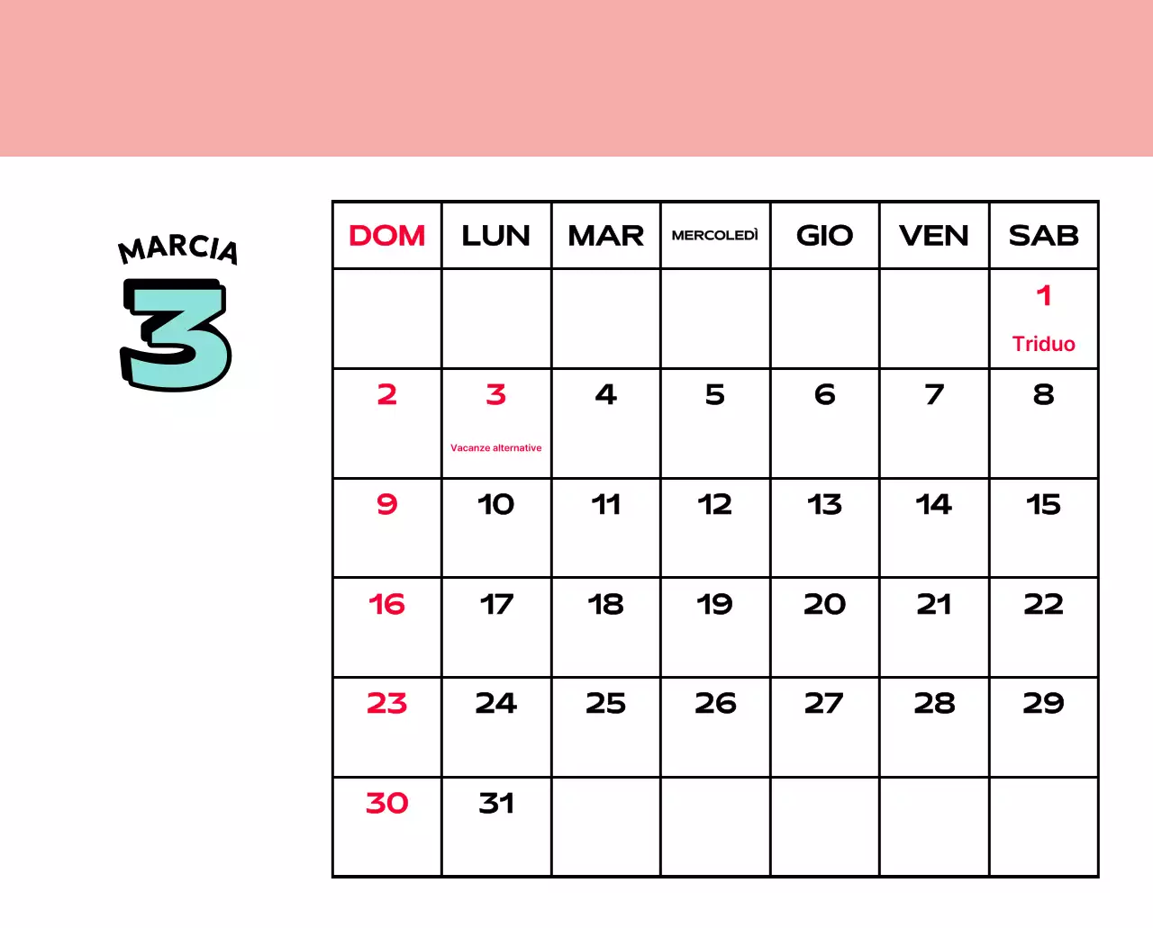 Calendari colorati con una varietà di illustrazioni retrò