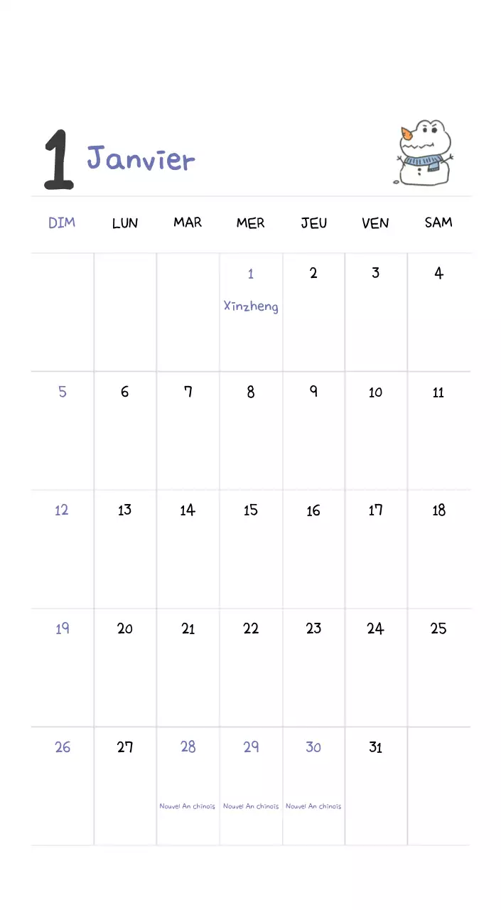 Un calendrier avec un concept d'illustration Ago mignon