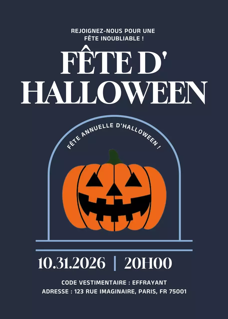 Invitation Halloween rétro marine