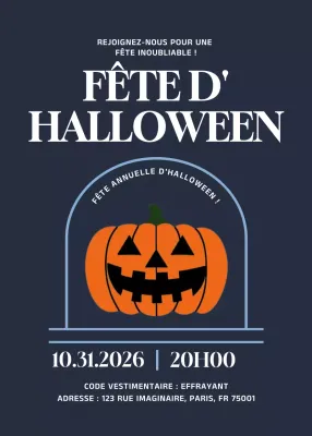 Invitation Halloween rétro marine