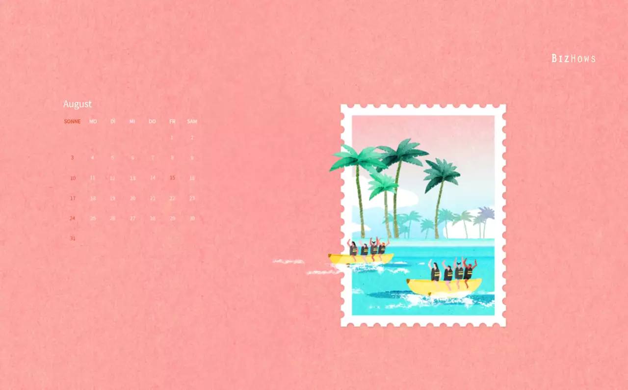 Neujahrskalender mit warmen Illustrationen